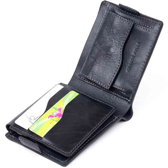 Функциональное тонкое портмоне GRANDE PELLE 11323 Синее Киев