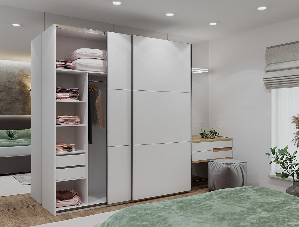 Шкаф-купе двухдверный Doros G-Caiser 220х60х240 см Белый (DRS-011004) Львов - изображение 2