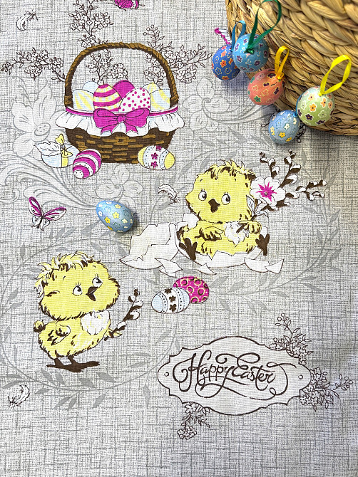 Ecotton Набір рушників великодній Ecotton 50х60 вафельних 3 шт. Великдень Зайченята в корзину Коломыя - изображение 4