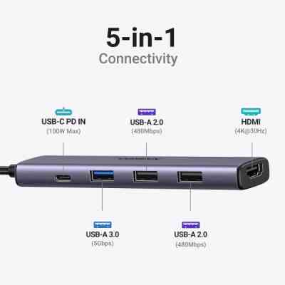 Порт-репликатор Ugreen CM478 USB Type-C HDMI, USB/3.0, Type-C for charging PD/100W (15495) Винница