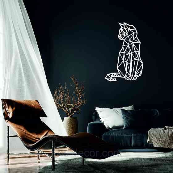 Декоративное настенное Панно «Кот» Декор на стену 90*58 см, Белый Киев