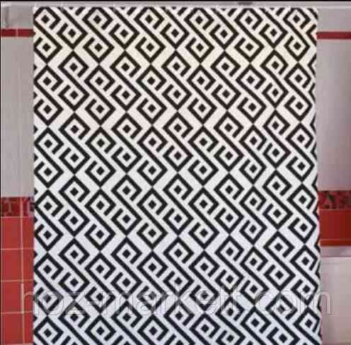 Штора для ванной тканевая Миранда Antep 180 х 200 см черно - белая Харьков