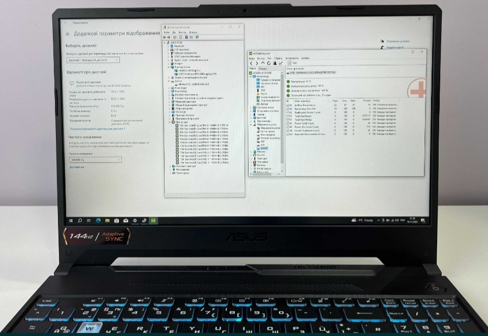 Ноутбук: ASUS TUF RTX 3060 6Gb, 144Hz i5-11400H, 16Gb, SSD 512Gb. Київ - фото 8