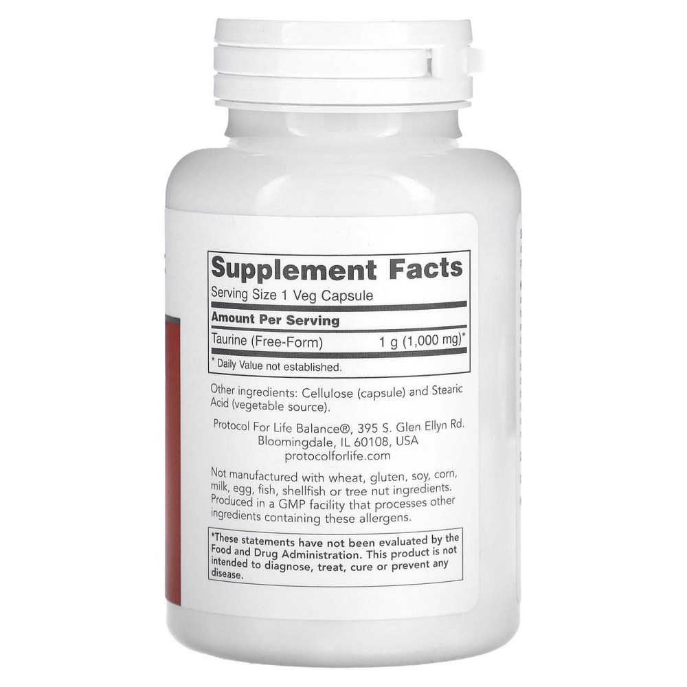 Таурін Protocol for Life Balance Taurine 1000 мг 100 вег капс Київ - фото 2