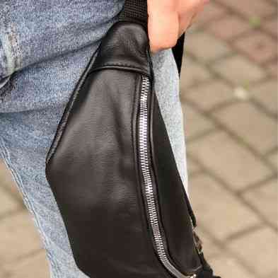 Мужская кожаная бананка, кожаная сумка бананка через плечо, мужская кожаная бананка на пояс Киев