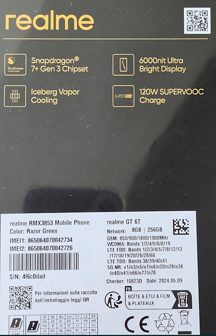 Смартфон: Realme GT 6T 5G 8/256Gb. RMX3853 NFC Razor Green Киев - изображение 4