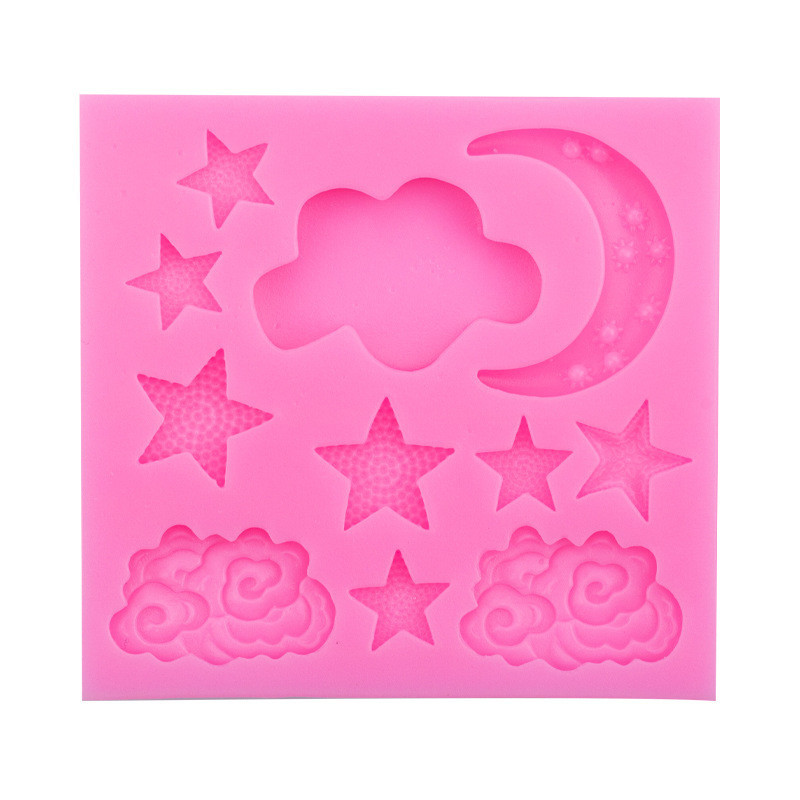 Молд силиконовый Луна тучи звёзды 85 на 80 мм розовый Киев - изображение 9