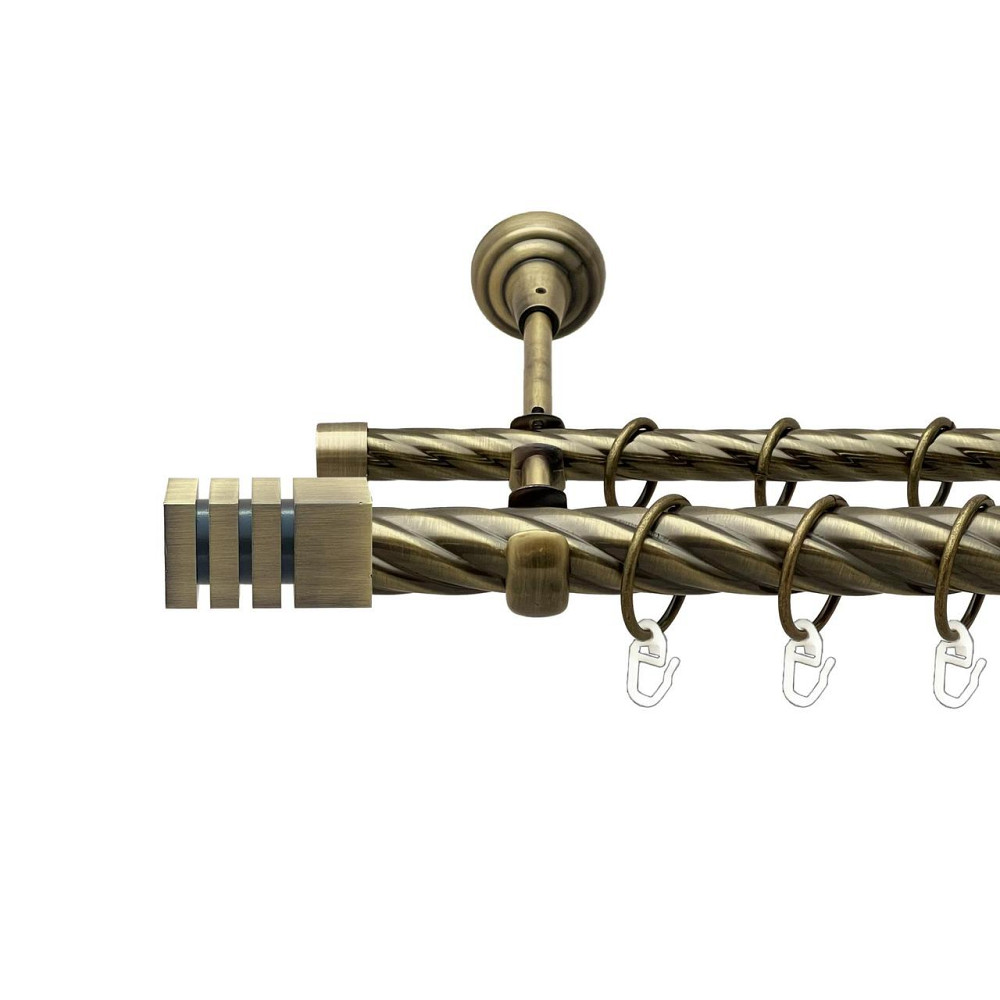 Карниз Orvit Акорда металевий дворядний відкритий скручена труба кільце металеве Антик 25\16 мм 300 см (00-00025739) Львів - фото 1