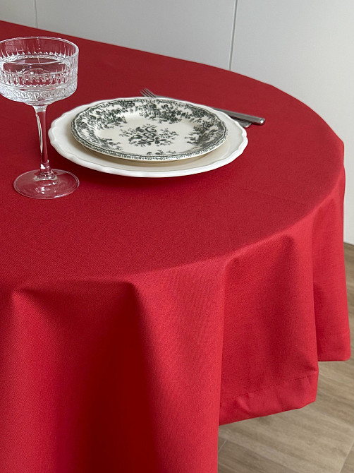 Ecotton Скатертина столова Ecotton DUCK 170х220 см водовідштовхуюча однотонна червоного кольору Коломия - фото 3