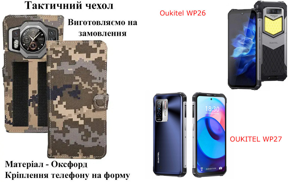 Тактический чехол для OnePlus Ace 3 Pro, OnePlus Ace 3V, крепится к снаряжению на липучке Киев - изображение 1