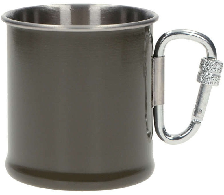 Туристична кружка з карабіном 250 мл Mil-Tec (14608102) Нержавіюча сталь Нововолинськ - фото 1