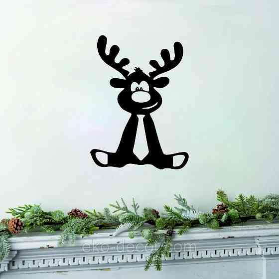 Декоративное настенное Панно «Олень», Декор на стену 90*65 см, Черный Киев