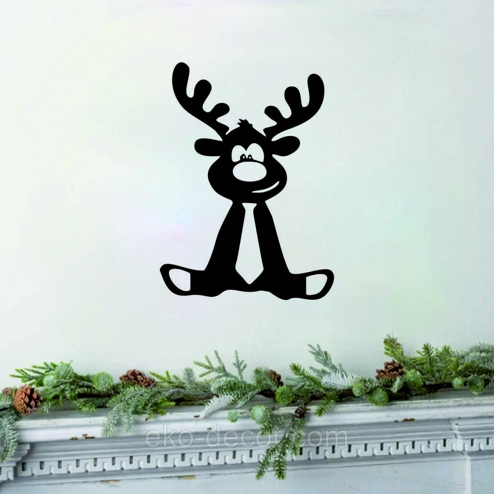 Декоративное настенное Панно «Олень», Декор на стену 90*65 см, Черный Киев - изображение 1