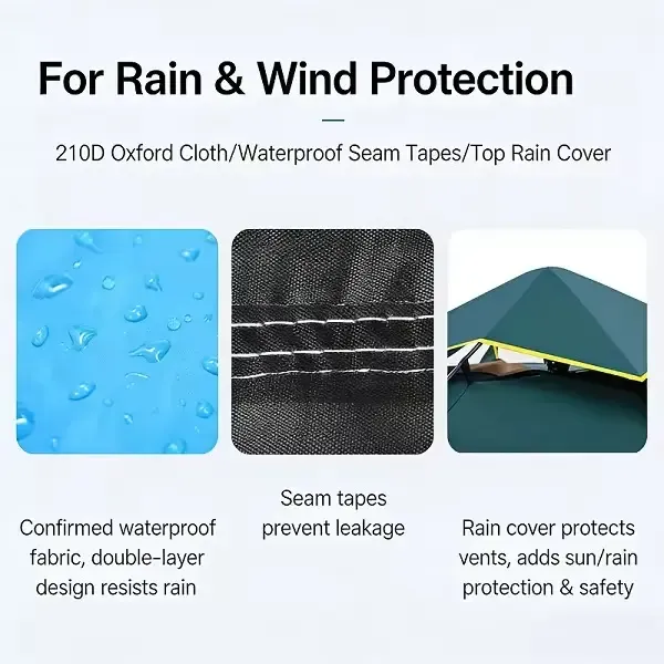 Автоматическая 4х местная палатка с навесом 210х200х135 / Палатка туристическая , кемпинговая , трехсезонная Коломыя - изображение 3