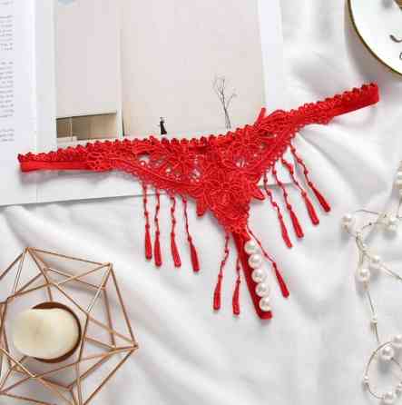 Стрінги з бусами червоні - розмір універсальний Київ