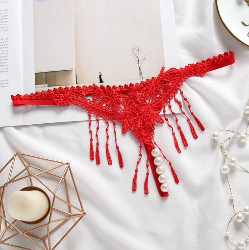 Стрінги з бусами червоні - розмір універсальний Київ - фото 1