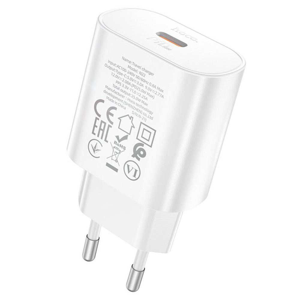 Мережевий зарядний пристрій HOCO N22 Jetta PD25W charger White 6931474760067 Одеса - фото 4