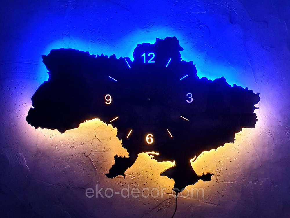 Дерев'яний настінний годинник з підсвіткою " Захисник" Київ - фото 8