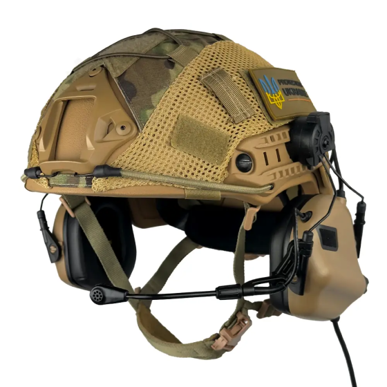 Комплект шолом Fast Team Wendy Helmet NIJ IIIA + навушники Earmor M32H MOD3 + кавер (Койот) розмір X Вінниця