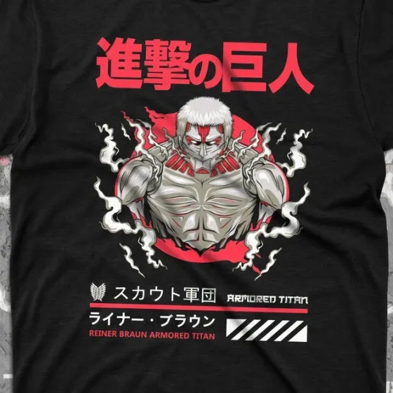 Футболка для подростка мальчика с принтом Атака титанов Рейнер Размер 160 Anime10078 Днепр