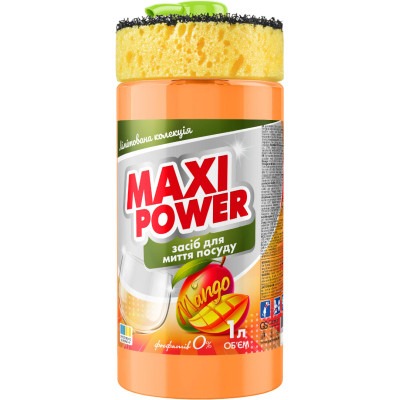 Средство для ручного мытья посуды Maxi Power Манго 1 л (4820204702076) Винница - изображение 1