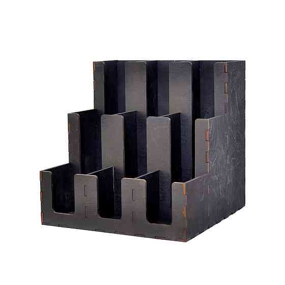 Органайзер EKOSTAR деревянный для стаканов чёрный 320х320х305 Киев