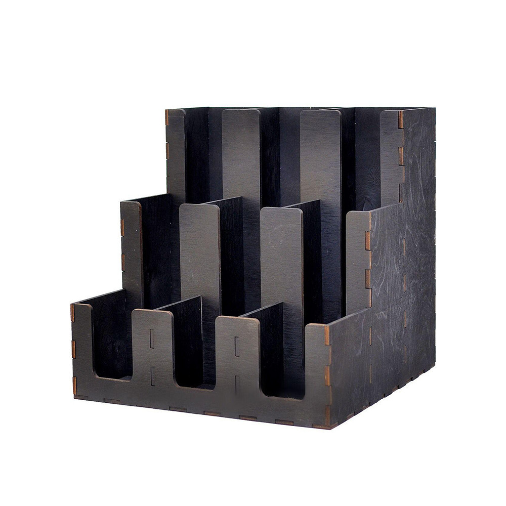 Органайзер EKOSTAR деревянный для стаканов чёрный 320х320х305 Киев - изображение 4