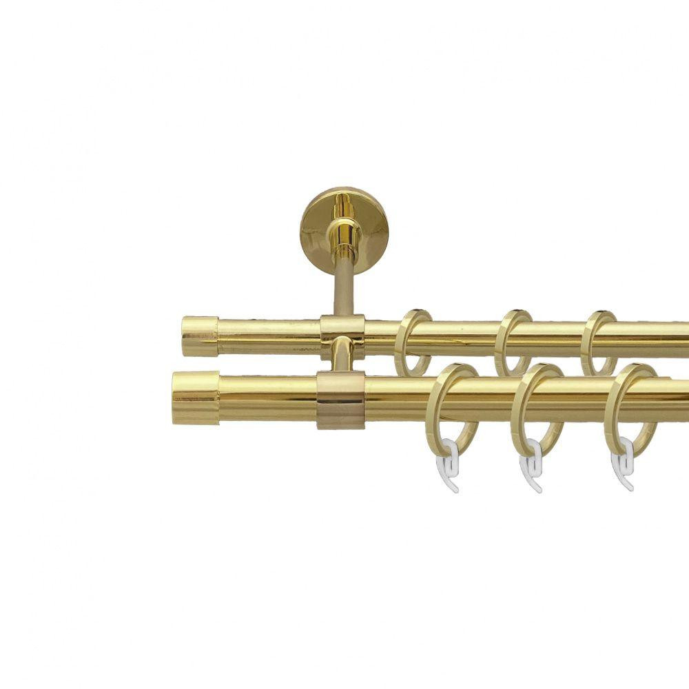 Карниз Orvit Заглушка металевий дворядний закритий гладка труба кільце фасонне металеве  Золото 19\16 мм 160 см (00-00009330) Львів - фото 1