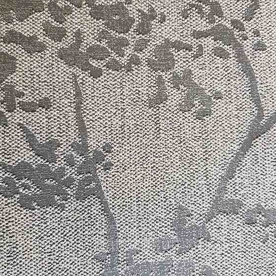 Шпалери вінілові на флізелін Marburg New Spirit Schoner Wohnen листя гілки квіти чорні на сірому Київ