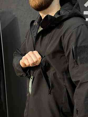 Тактична куртка чоловіча чорна легка, дихаюча, зручна для активного відпочинку, служби Львів