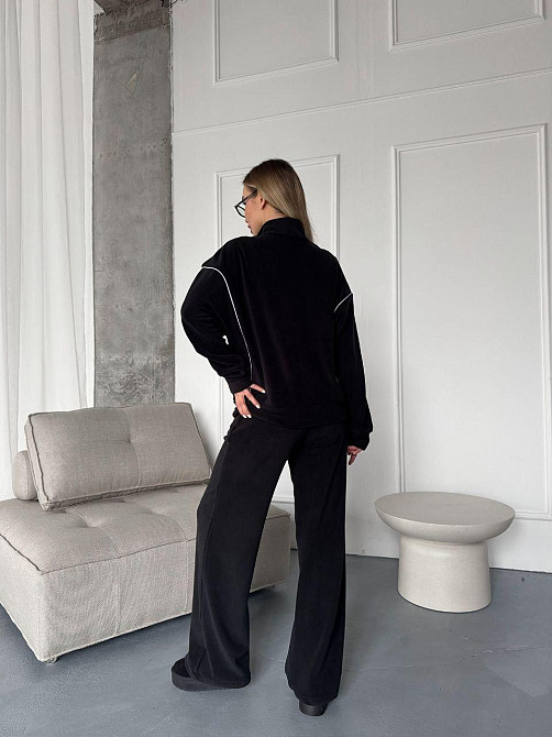 Стильный женский теплый флисовый костюм двойка Черный, 46/48 Одесса - изображение 4