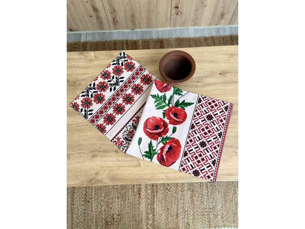 Рушник 35*75 бавовняний Маки ТМ ПЛАТКИ-ОПТ Київ - фото 1