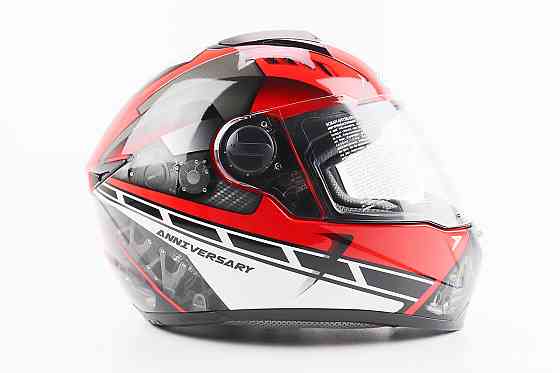 Шолом інтеграл, закритий ZS-811 Solid M, ЧЕРВОНИЙ глянець з білим малюнком Киев