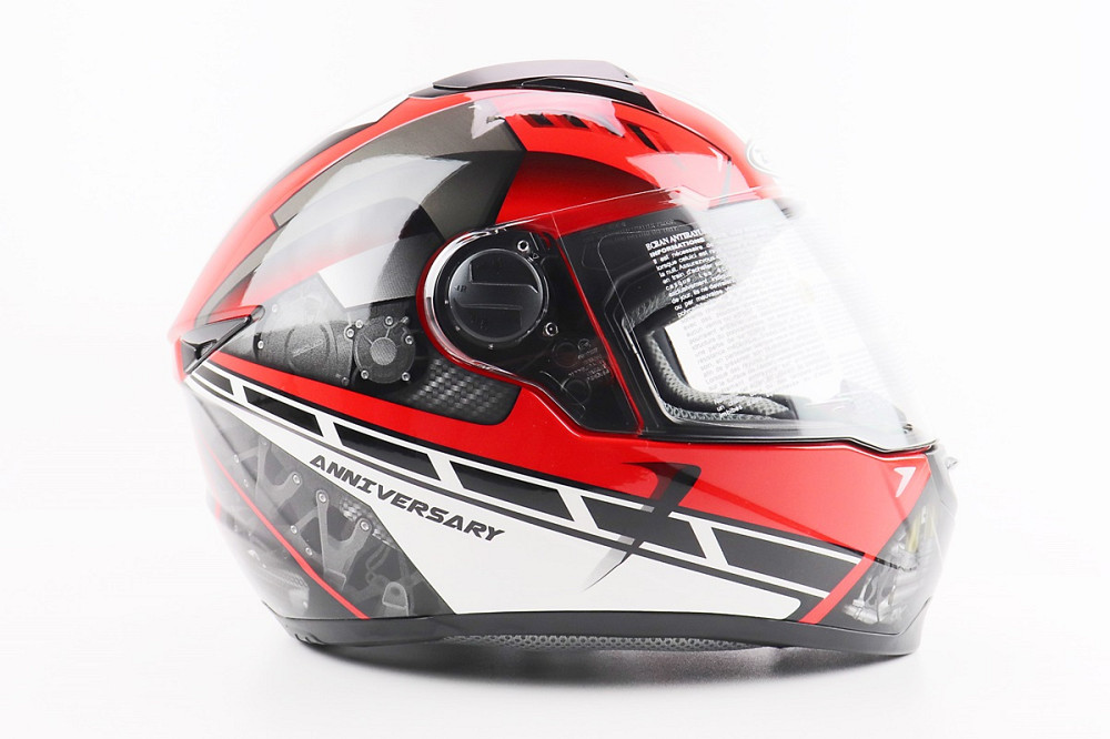 Шолом інтеграл, закритий ZS-811 Solid M, ЧЕРВОНИЙ глянець з білим малюнком Киев - изображение 3