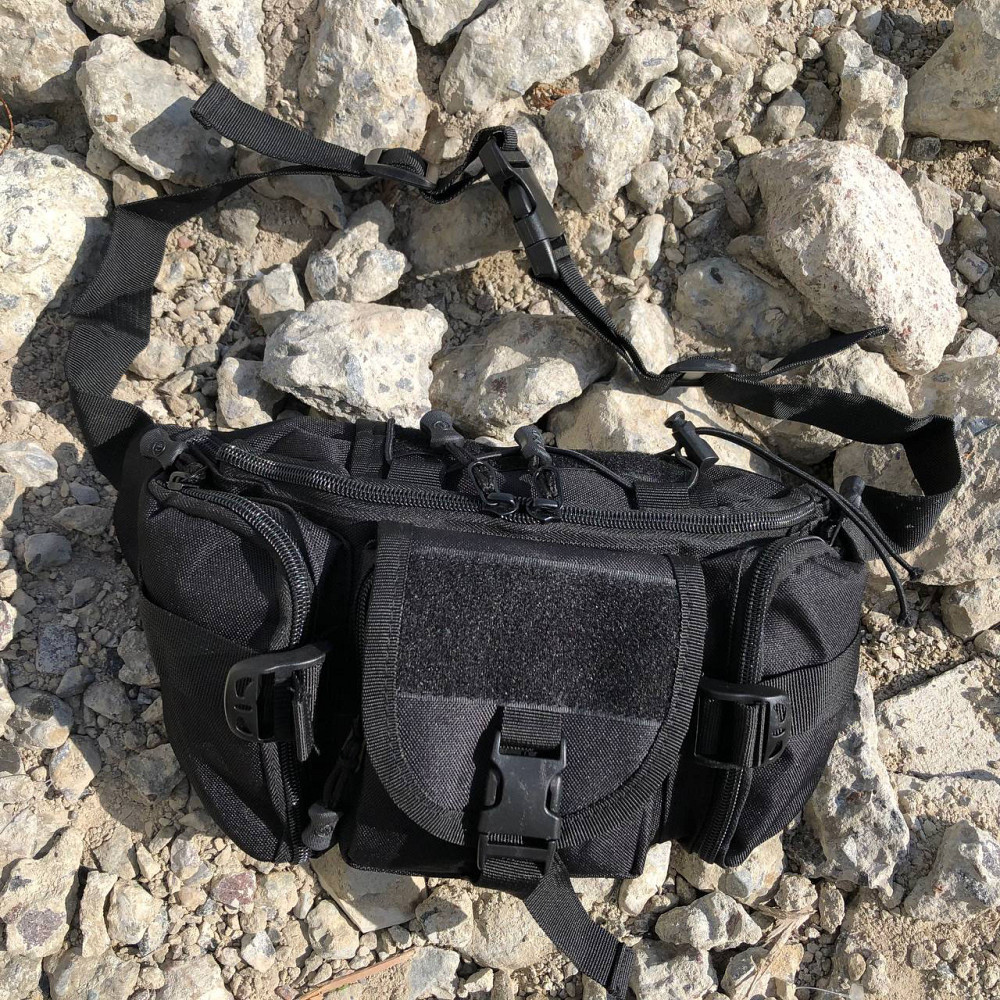 Нагрудная сумка мужская тактическая черная, Нагрудная сумка мужская тактическая тканевая EC-31 Львов - изображение 3