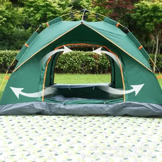 Палатка 4-местная автоматическая 210х200х135 см / Палатка для кемпинга на два входа Коломыя
