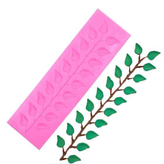 Силиконовый молд Листья 162 на 48 мм розовый Киев