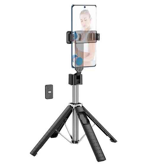 Селфі-монопод HOCO K18 Wave four-leg live broadcast holder Black Одеса