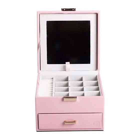 Скринька для прикрас з еко шкіри 2 яруси органайзер для ювелірних виробів HP-5-2P Київ