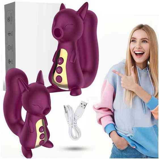 Вакуумний вібратор Білочка з підігрівом для клітора і точки G Бордовий Вінниця