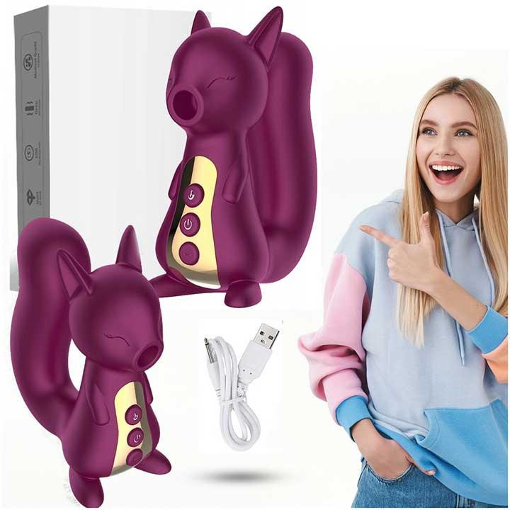 Вакуумний вібратор Білочка з підігрівом для клітора і точки G Бордовий Вінниця - фото 6