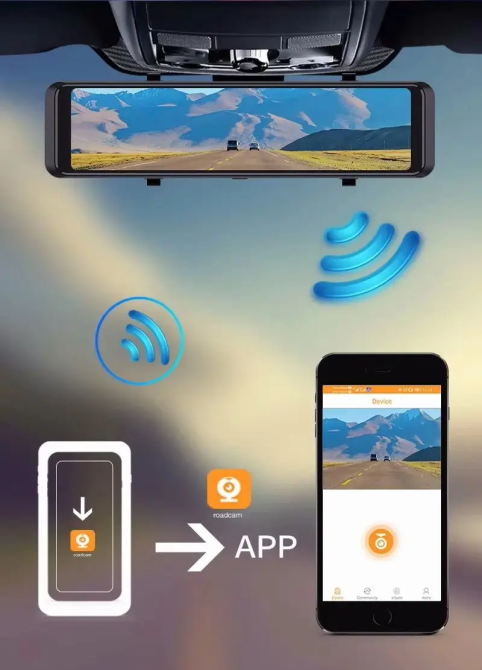 Дзеркало відеореєстратор DVR C109 10.26" 2k (2 камери) Wi-Fi Bluetooth AUX Android Auto CarPlay Вінниця - фото 9