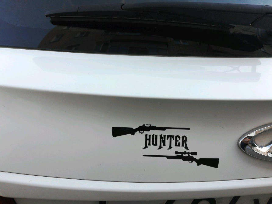 Наклейка Мисливець Чорна Київ - фото 2