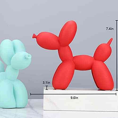 Скульптура Собака з повітряної кулі матоваBalloon Dog 23х18 см Червона з полістоуну Premium (Арт. BD-09) Київ