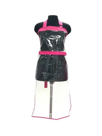 Прозорий силіконовий фартух Teysha з малиновим кантом Київ