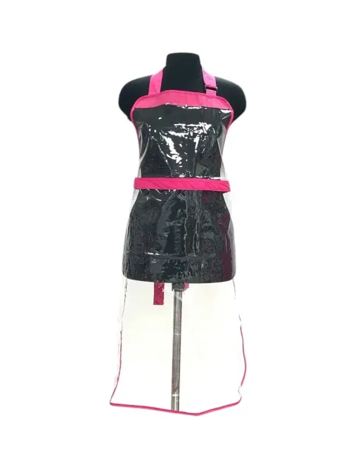 Прозорий силіконовий фартух Teysha з малиновим кантом Київ - фото 1