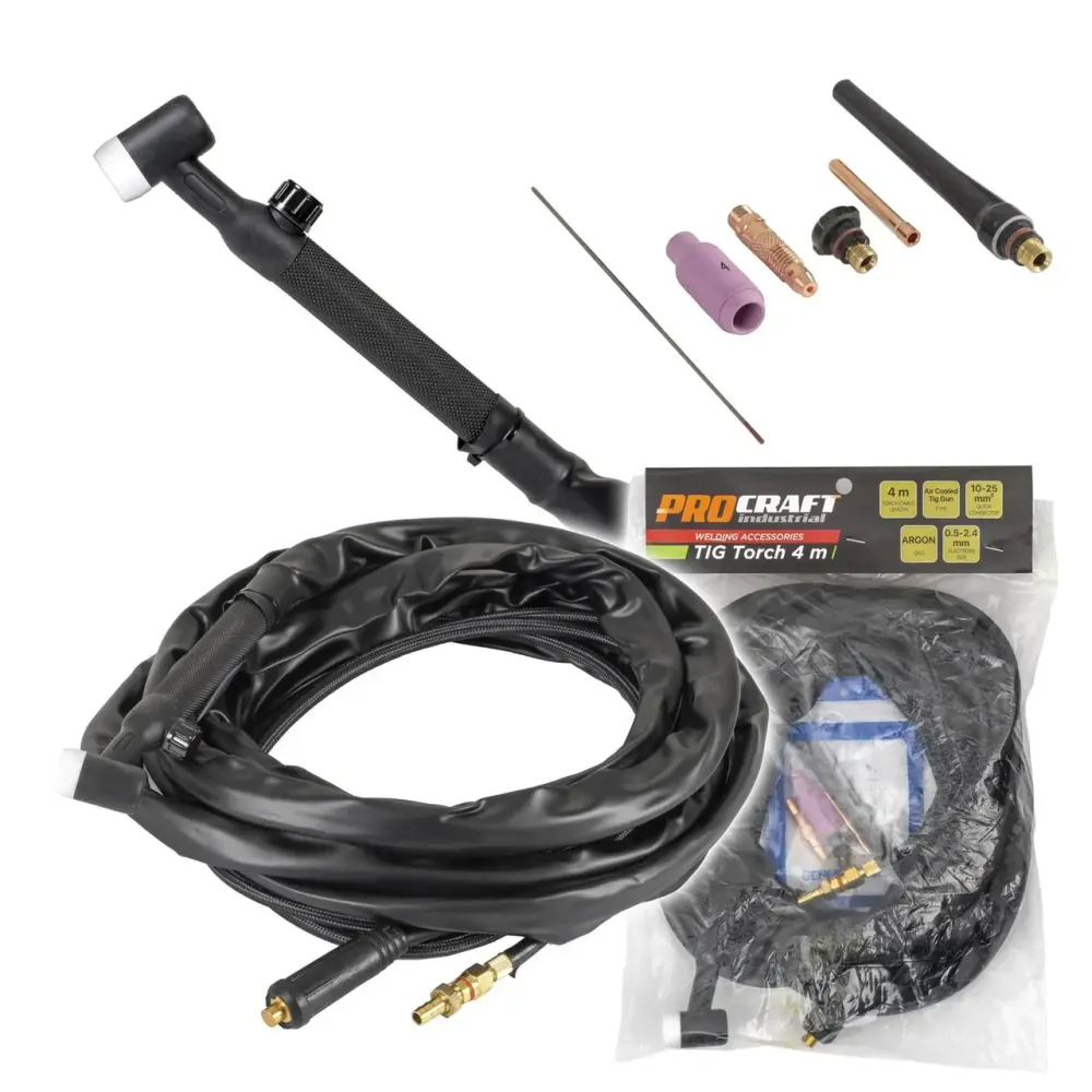 Пальник TIG 4 м Procraft Torch для напівавтоматичного зварювання для металоконструкцій 0.5 - 2.4 мм для інверторного зварювання Львів - фото 9