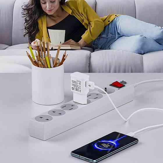 2-Pack USB зарядное устройство 15Вт с кабелем 2м Type‑C для Samsung Galaxy S10 S9 S8 S20 A56 A54 A53 Киев