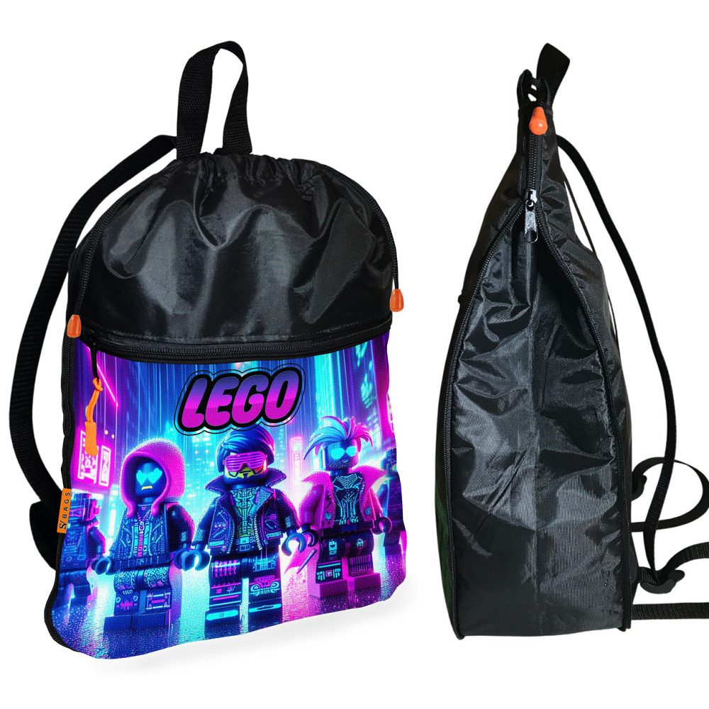 Рюкзак-мішок для взуття, спортивної форми Лего "LEGO" дитяча сумка для змінки з розширювачем (01302) Київ - фото 1