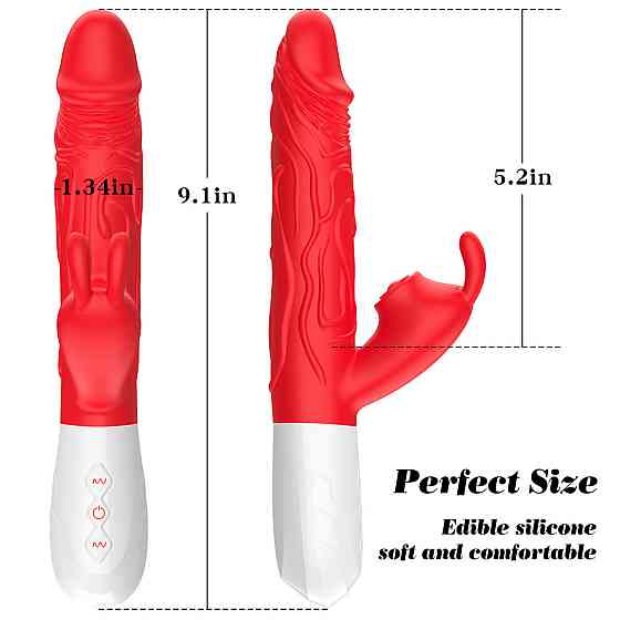 Вібратор B-Series Silicone Vibrator, силіконовий, 10 thrusting and7 Flapping Sex Aura Київ